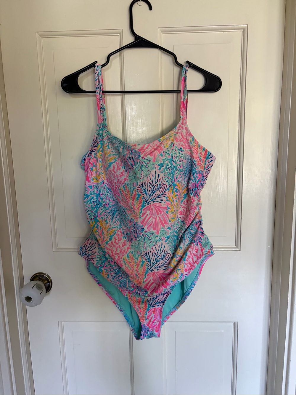 Women’s Lilly Pulitzer Pink & Aqua Floral One-Piece Swimsuit